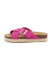 billowy Leder-Pantoletten in Pink