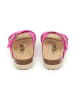 billowy Leder-Pantoletten in Pink