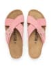 billowy Leren slippers lichtroze