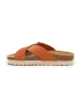billowy Leder-Pantoletten in Orange