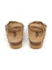 billowy Leren slippers lichtbruin