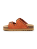 billowy Leder-Pantoletten in Orange
