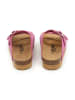 billowy Leder-Pantoletten in Pink