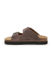 billowy Leren slippers bruin