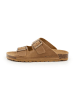 billowy Leren slippers lichtbruin
