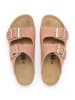 billowy Leder-Pantoletten in Rosa