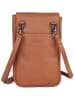 Bellicci Leder-Handytasche "Caprice" in Hellbraun - (B)12 x (H)18 x (T)4 cm