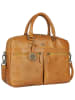 Bellicci Leren businesstas "Chase" lichtbruin - (B)39 x (H)27 x (D)10 cm