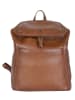 Bellicci Leren rugzak "Christie" lichtbruin - (B)27 x (H)33 x (D)13 cm
