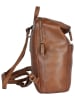Bellicci Leren rugzak "Christie" lichtbruin - (B)27 x (H)33 x (D)13 cm