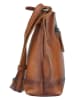 Bellicci Leder-Umhängetasche "Koffi" in Hellbraun - (B)26 x (H)18 x (T)7 cm