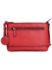Bellicci Leder-Umhängetasche "Koffi" in Rot - (B)26 x (H)18 x (T)7 cm