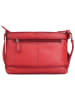 Bellicci Leder-Umhängetasche "Koffi" in Rot - (B)26 x (H)18 x (T)7 cm