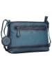 Bellicci Leren schoudertas "Koffi" blauw - (B)26 x (H)18 x (D)7 cm