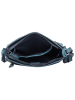 Bellicci Leren schoudertas "Koffi" blauw - (B)26 x (H)18 x (D)7 cm