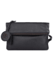 Bellicci Leren schoudertas "Kline" zwart - (B)24 x (H)15 x (D)4 cm