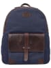 SPARWELL Leren rugzak "Stable Sawyer" donkerblauw/bruin - (B)31 x (H)41 x (D)15 cm