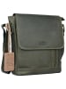 SPARWELL Leder-Umhängetasche "Tenacious Trevor" in Khaki - (B)22 x (H)24 x (T)7 cm