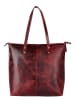 WEZBEY Leren schoudertas "Juana" bordeaux - (B)39 x (H)35 x (D)13 cm