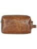 WEZBEY Skórzana kosmetyczka "Adrian" w kolorze jasnobrązowym - 22 x 11 x 8 cm