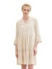 Tom Tailor Kleid in Beige/ Weiß