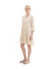 Tom Tailor Kleid in Beige/ Weiß