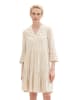 Tom Tailor Kleid in Beige/ Weiß