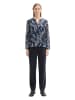 Tom Tailor Bluse in Dunkelblau/ Grau