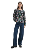 TOM TAILOR Denim Bluse in Schwarz/ Bunt