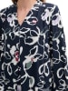Tom Tailor Bluse in Dunkelblau/ Weiß