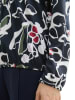 Tom Tailor Bluse in Dunkelblau/ Weiß
