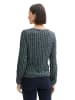 Tom Tailor Bluse in Dunkelblau/ Grün