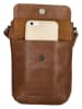 HIDE & STITCHES Leren schoudertas lichtbruin - (B)16 x (H)22 x (D)1,5 cm