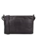 HIDE & STITCHES Leren schoudertas zwart - (B)26 x (H)17 x (D)4 cm