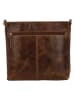 HIDE & STITCHES Leder-Umhängetasche in Braun - (B)26 x (H)25 x (T)4,5 cm