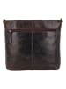 HIDE & STITCHES Leder-Umhängetasche in Braun - (B)26 x (H)25 x (T)4,5 cm