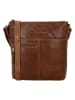 HIDE & STITCHES Leren schoudertas bruin - (B)23 x (H)23 x (D)4 cm