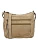 HIDE & STITCHES Leder-Umhängetasche in Beige - (B)21 x (H)19 x (T)10 cm