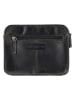 HIDE & STITCHES Leder-Umhängetasche in Schwarz - (B)23 x (H)18 x (T)8 cm