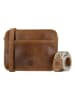 HIDE & STITCHES Leder-Umhängetasche in Hellbraun - (B)23 x (H)18 x (T)8 cm
