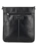 HIDE & STITCHES Leren schoudertas zwart - (B)25 x (H)28 x (D)9 cm