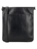 HIDE & STITCHES Leren schoudertas zwart - (B)25 x (H)28 x (D)9 cm