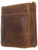 HIDE & STITCHES Leder-Umhängetasche in Braun - (B)25 x (H)28 x (T)9 cm