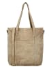 HIDE & STITCHES Leder-Schultertasche in Beige - (B)39 x (H)37 x (T)9 cm