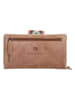 micmacbags Leder-Geldbörse in Hellbraun - (B)17 x (H)10 x (T)3 cm