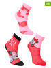 Disney Minnie Mouse 3-delige set: sokken "Minnie" lichtroze/rood