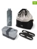 Monbento 7-delige lunchset "Graphic" grijs/zwart