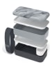 Monbento 7-delige lunchset "Graphic" grijs/zwart