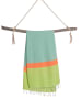 Towel to Go Strandtuch "Neon XXL" in Grün/ Orange - (L)200 x (B)200 cm