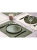 Björn 6-delige set: placemats crème/groen - (L)44,5 x (B)30 cm